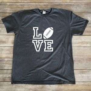 🏈 Football Love Unisex - heather grey t-shirt